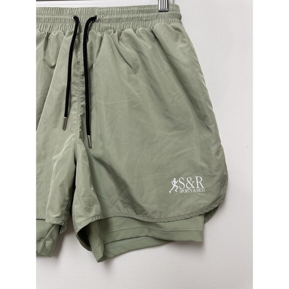 Sporty And Rich Compression Shorts Women’s Medium Mint Green Running Good Health - Picture 6 of 13